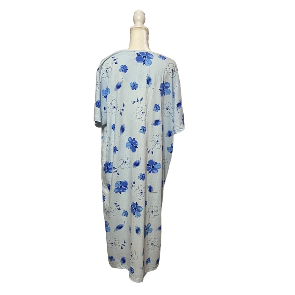 Vintage Night Gown Just my Size Long Night Gown Oversized Shirt Blue - Picture 13 of 15